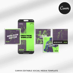Progym | 90 Matching Canva Social Media Post Templates