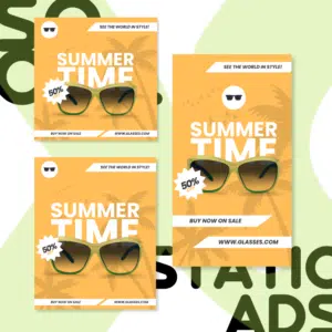 Gafas de sol | Plantilla Canva para Anuncios Estáticos